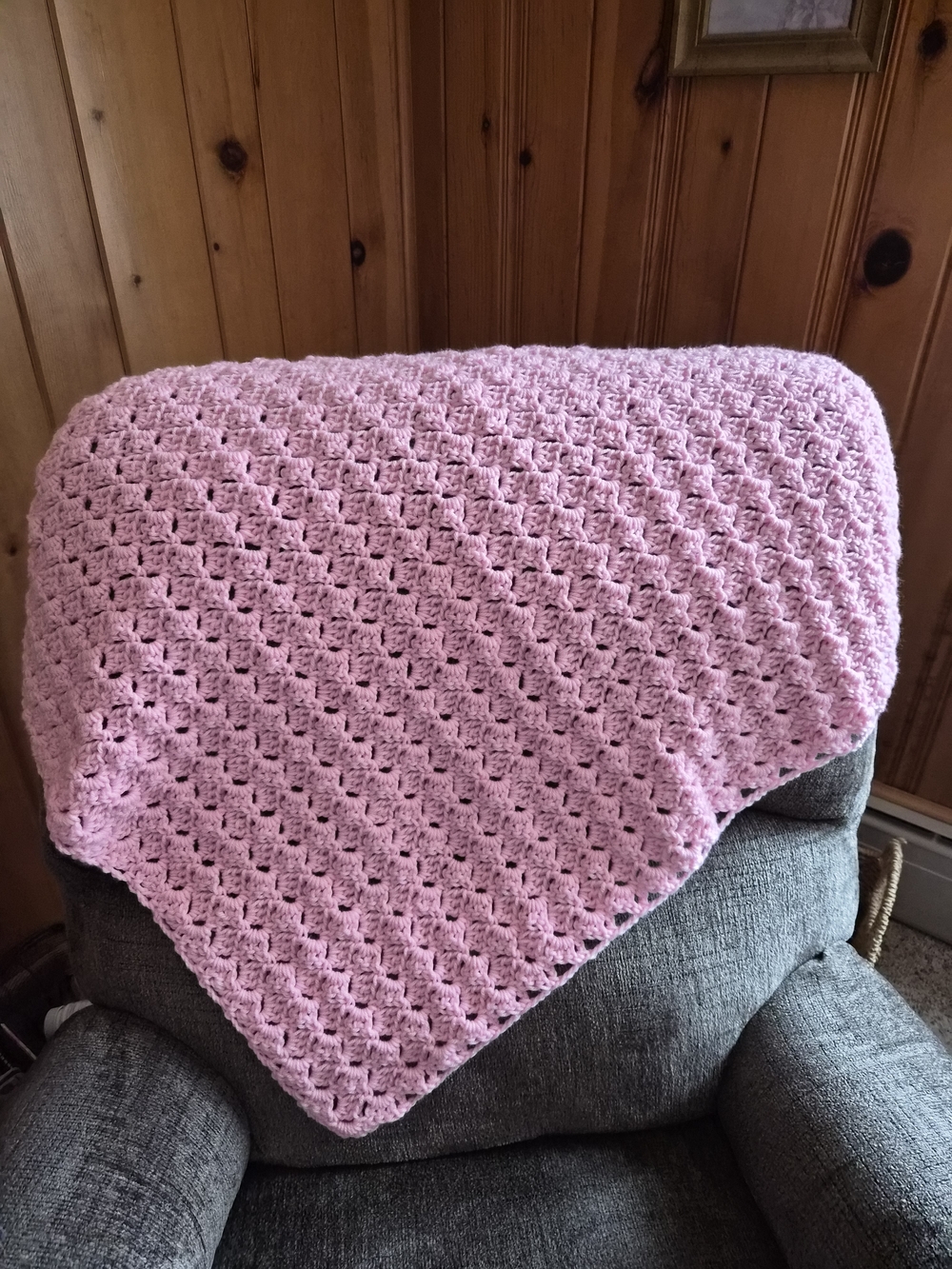 Soft Pink Crochet Baby Blanket